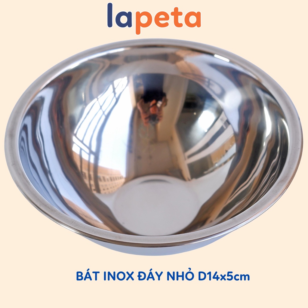 Bát ăn cho mèo bằng inox, ruột bát inox thay thế cho bát tai mèo D14cm Lapeta