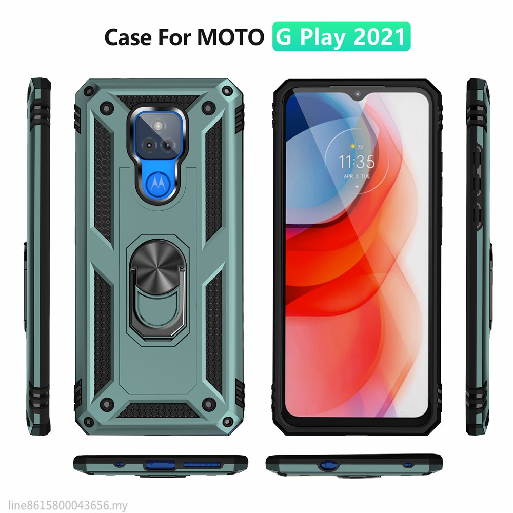 THE GUIDE DISK Colorful Case Motorola G play 2021 Motorola Gplay 2021 Finger Ring Holder Hard PC Phone Case Armor Casing