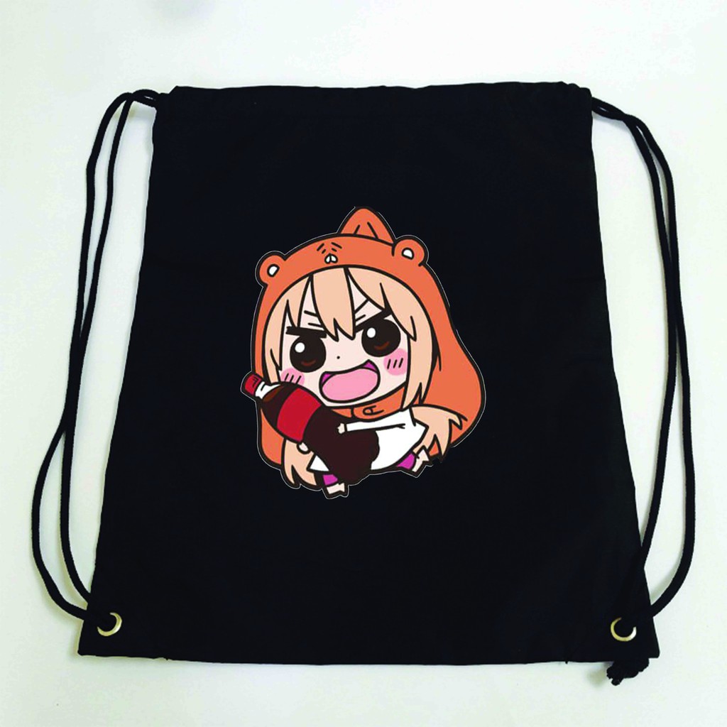 Balo dây rút đen in hình Himouto! Umaru-chan CÔ EM GÁI HAI MẶT anime chibi túi rút đi học xinh xắn thời trang