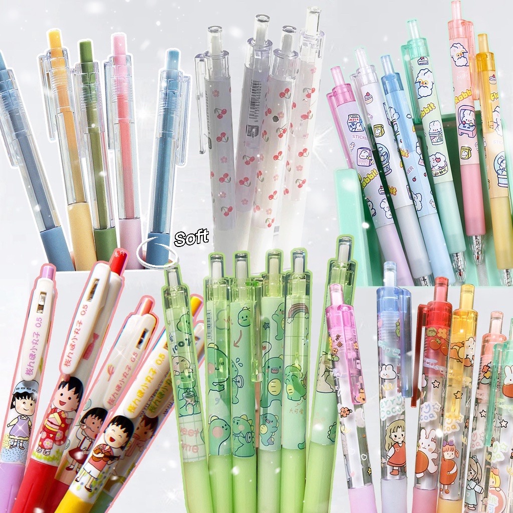 Bút Bi Mực Đen Ngòi 0.5MM Kiểu Dáng Hoạt Hình Dễ Thương