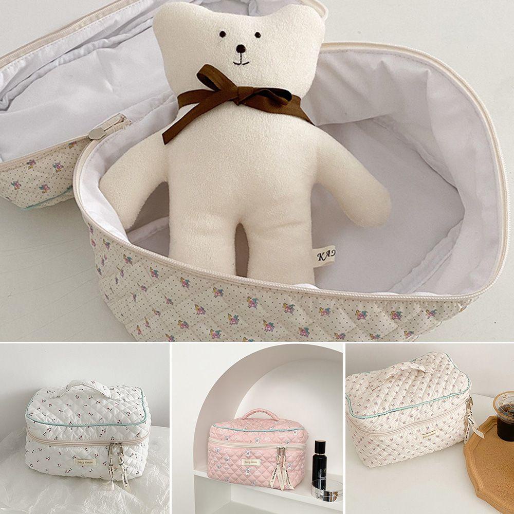 WATTLE Túi Đựng Mỹ Phẩm Nắp Lật Có Khóa Kéo Thiết Kế Xinh Xắn Tiện Dụng