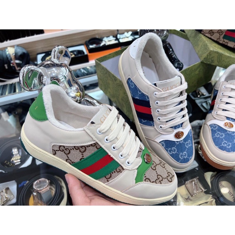 Giầy gucci buộc dây , giày GC sơn tùng 2 màu be xanh size 38-42