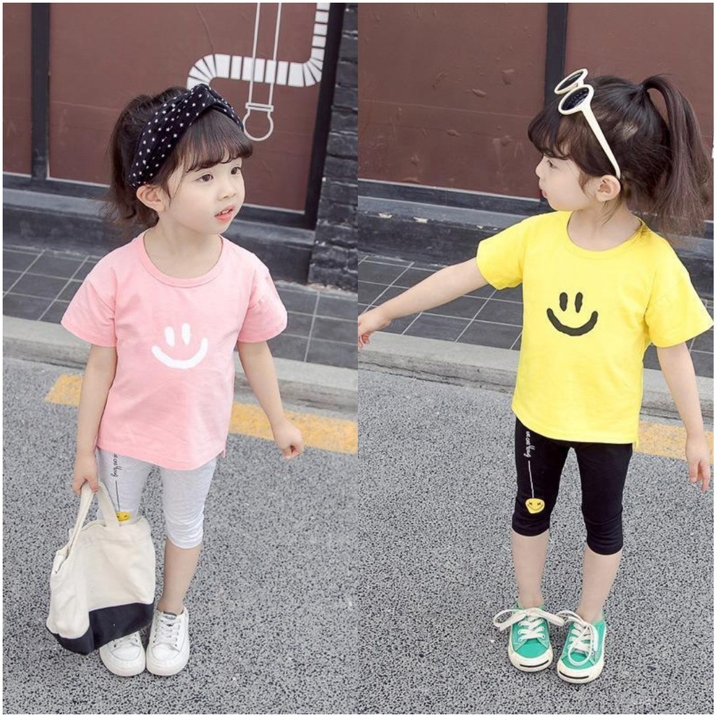 Bộ smile dạo phố mùa hè chất thun cotton co giãn 4c mềm mịn bao đẹp cho bé 7_18kg