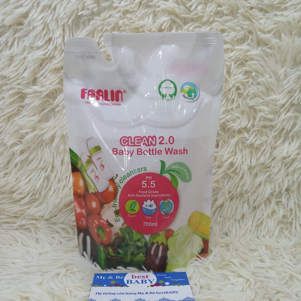 ✅Nước Rửa Bình Sữa An Toàn Farlin [CHÍNH HÃNG] chai và túi 700ml