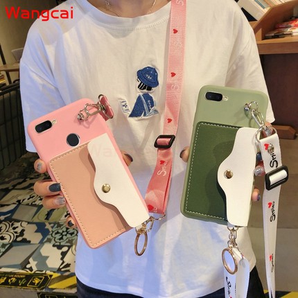 OPPO Realme C11 6i X50 6 5 Pro 5 5s 5i C3 Q Reno 4 3 Pro Realme C2 OPPO A1K Phone Case Cute Wallet Card Package Coin Purse Lanyard Soft Case Cover | BigBuy360 - bigbuy360.vn