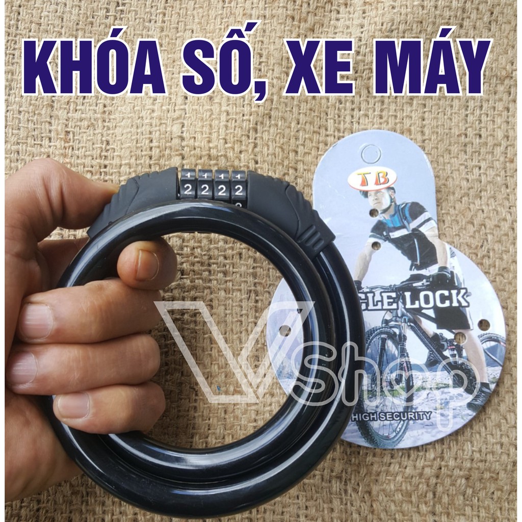 Khóa số an toàn, bảo vệ, chống trộm cắp, dành cho xe máy, xe đạp