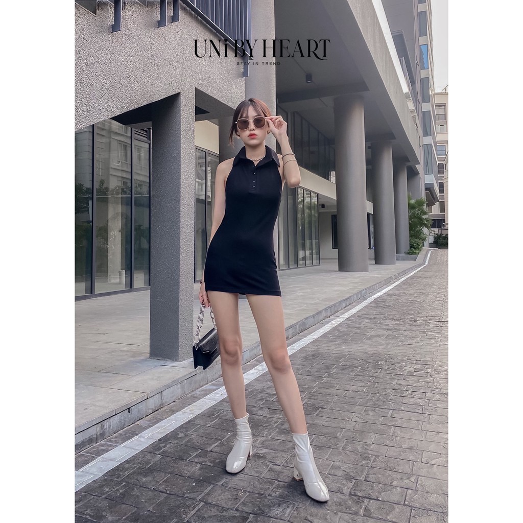 [Mã SKAMA06 giảm 8% tối đa 50K đơn 250K] Váy body nữ Polo Dress VBD018 có cổ, vải co giãn thoáng mát - Uni By Heart | BigBuy360 - bigbuy360.vn