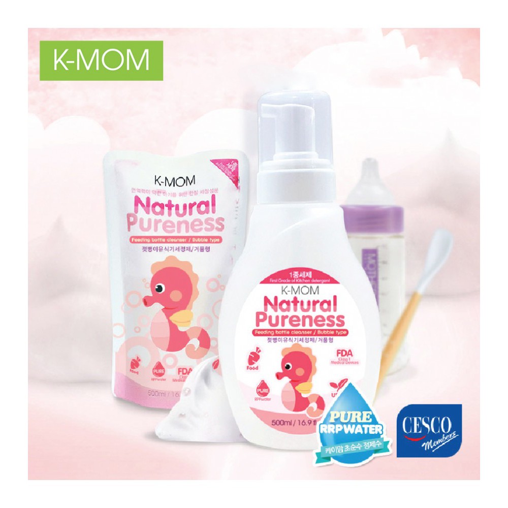 Nước rửa bình &amp; rau quả hữu cơ K-Mom Hàn Quốc (500ml)