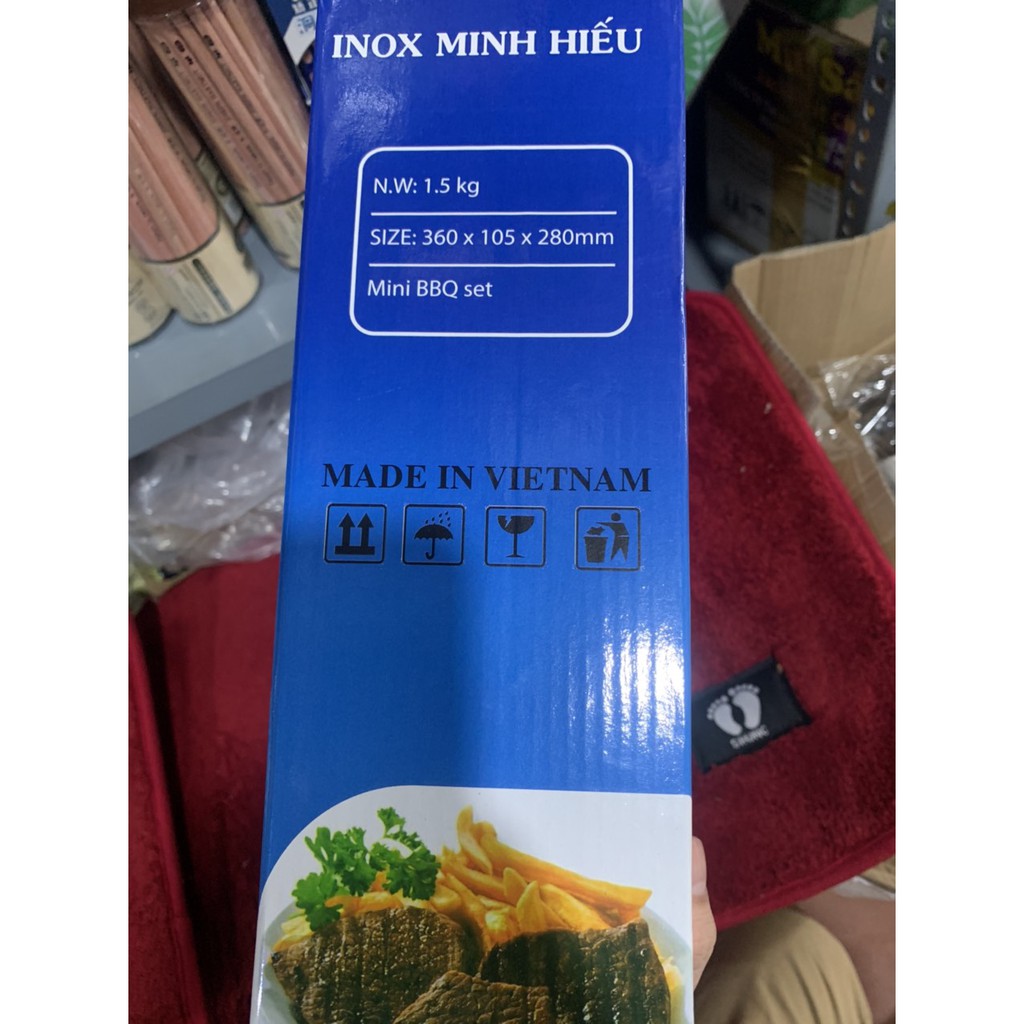 Bếp nướng than vuông inox Minh Hiếu made in VIỆT NAM