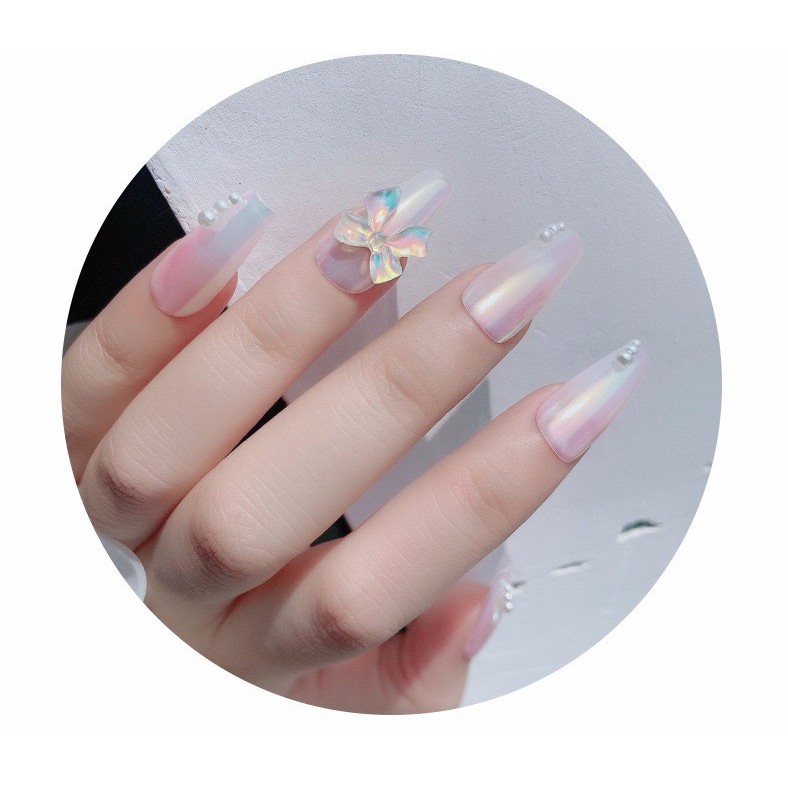 Nơ Lì Ánh Xà Cừ Hàn Quốc Đính Móng
