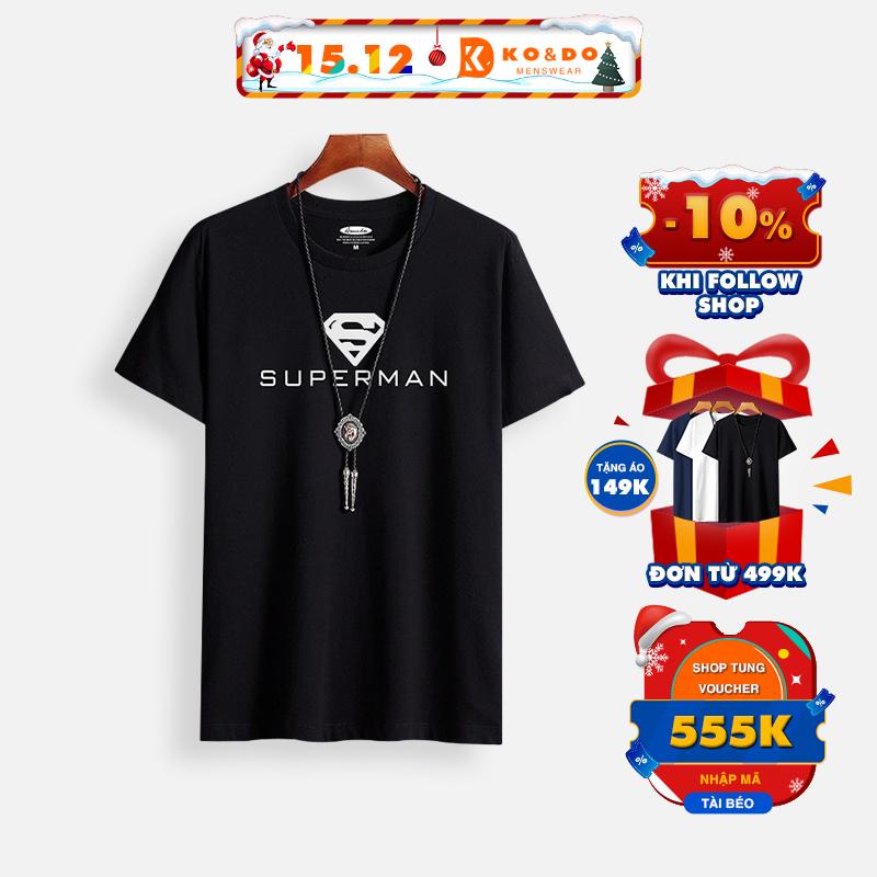 Áo thun nam KO&DO mã "TT26" Áo tay lỡ nam họa tiết Superman thời trang mùa hè chất đẹp cotton co giãn tập gym thể thao