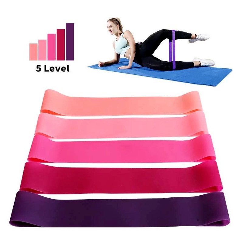 Set 5 Dây Cao Su Đàn Hồi Kháng Lực Hỗ Trợ Tập Yoga / Thể Hình Cho Nữ