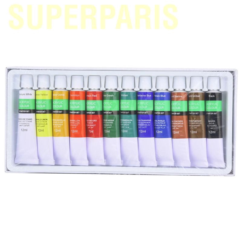 [Seller Recommend] Bộ 12 Tuýp Màu Vẽ Acrylic 12ml