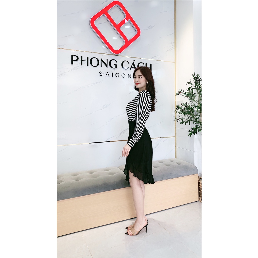 Chân váy công sở xẻ tà SV030 Phong Cách SAIGON