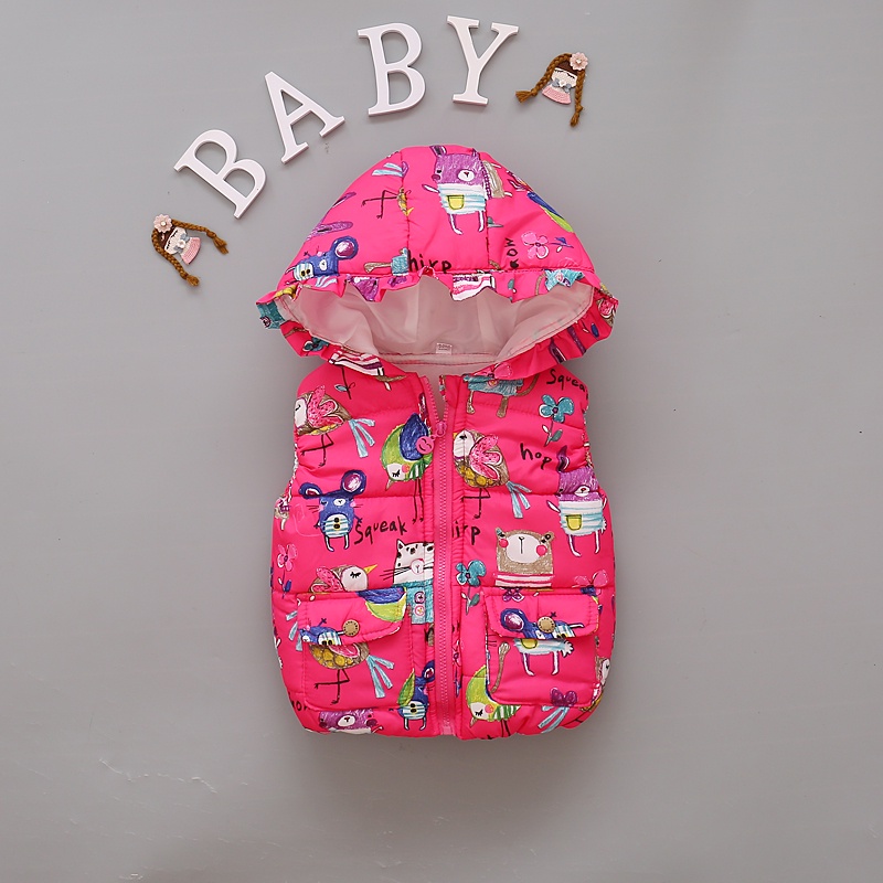 Áo Khoác Cotton Dày Không Tay Có Mũ Trùm Đầu Giữ Ấm Mùa Đông Nhiều Màu Sắc Dành Cho Trẻ Sơ Sinh