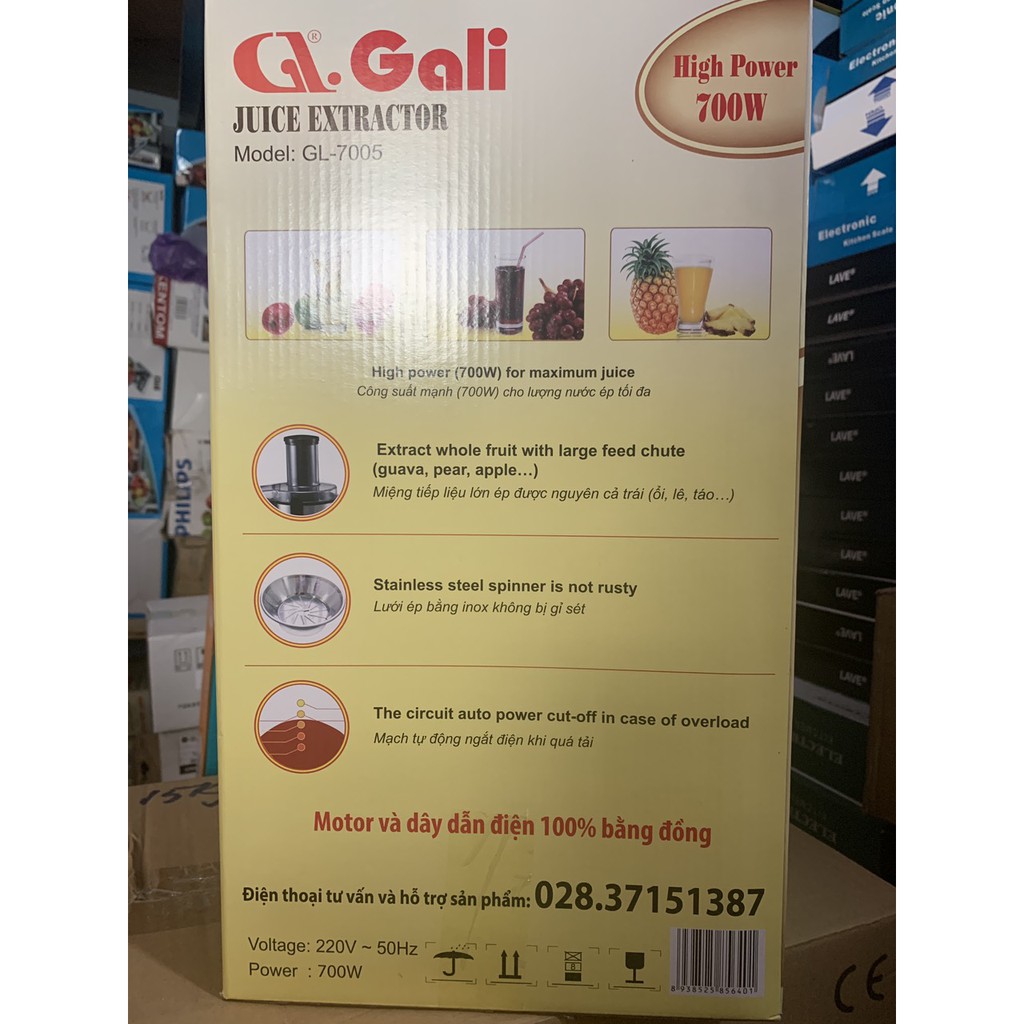 Máy ép trái cây Gali GL-7005 700W (Đen) - HÀNG CAO CẤP