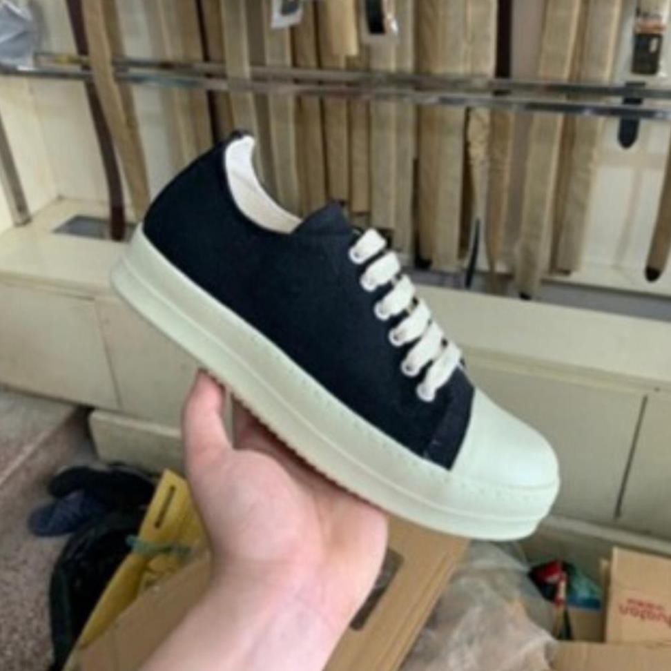 Giày Rick Owen - Giày Sneacker Buộc Dây Cổ Thấp Hàn Quốc Đế Thơm Vani