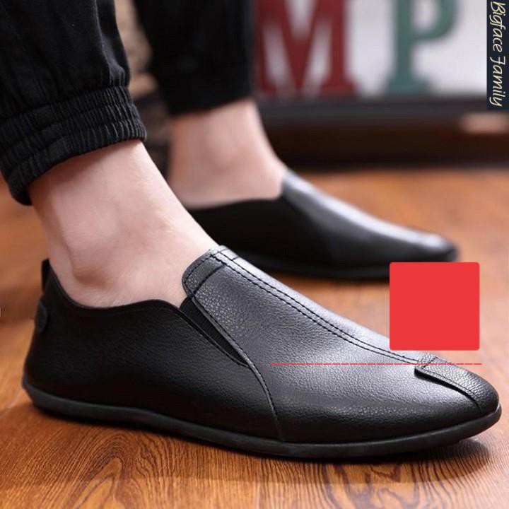 Giày Lười Nam Hàn Quốc Màu Đen Giày lười da phong cách GN01