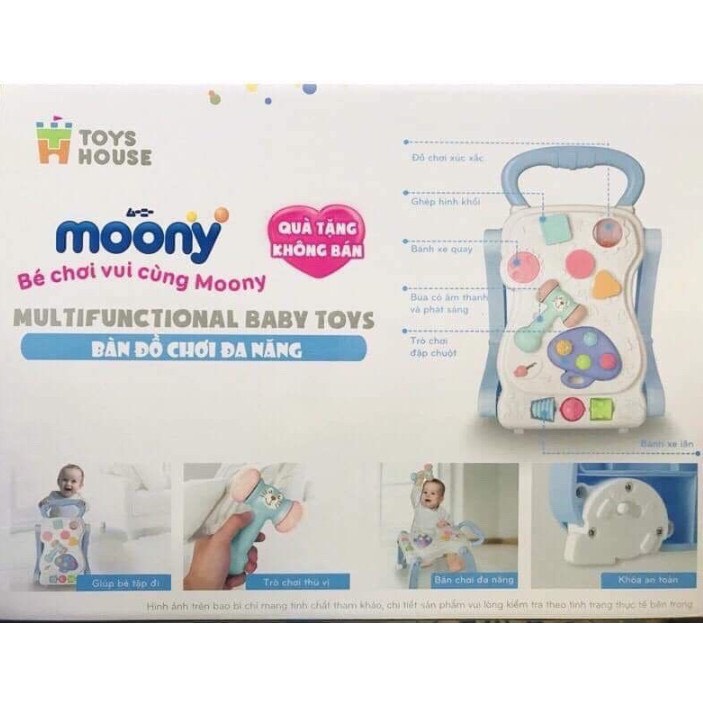 Bàn Đồ Chơi Đa Năng Kiêm Xe Đẩy Toys House (Quà tặng Moony) HX154A