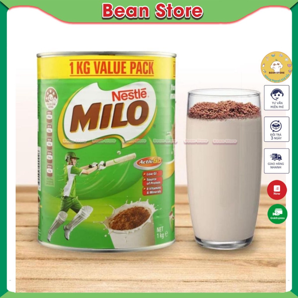 Sữa Milo dạng hộp 1 kg của Úc, mùi vị thơm ngon, cung cấp đầy đủ dưỡng chất  -  𝐁𝐞𝐚𝐧 𝐒𝐭𝐨𝐫𝐞