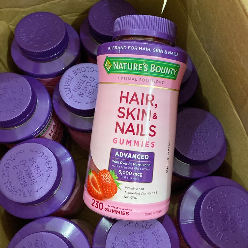 (freeship) 10/23 Kẹo dẻo dưỡng tóc, da và móng Nature's Bounty Hair, Skin and Nails Gummies 230 viên