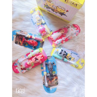 Bàn chải đánh răng Minion-Barbie-Xe đua cho bé 2-10 tuổi