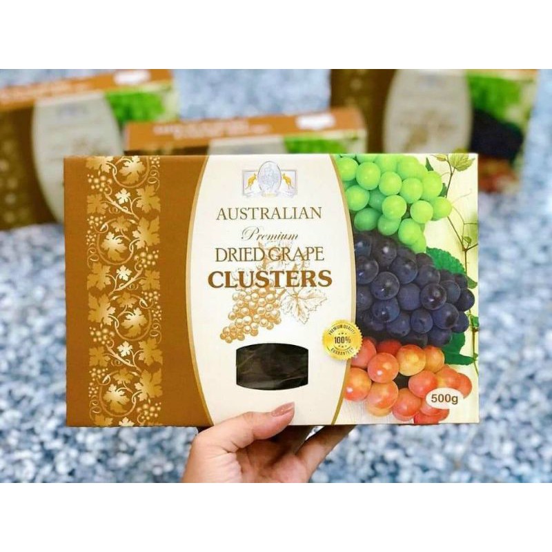 Nho khô nguyên cành không hạt - hữu cơ PREMIUM AUSTRALIAN CLUSTERS ORGANIC 500GR⚠️Lẻ = Sỉ ⚠️[FREE SHIP]TỪ ĐƠN 50K