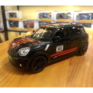 Mô hình xe ô tô Mini Countryman tỉ lệ 1:32 màu đen sọc đỏ