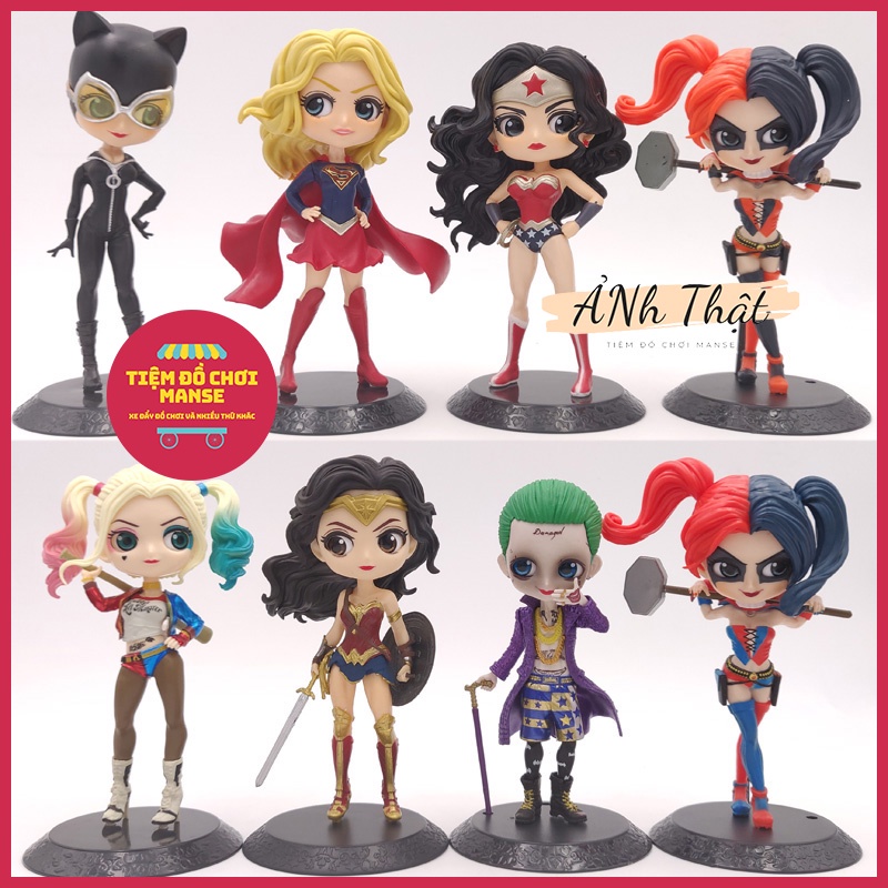 Mô hình Chibi Dễ Thương DC Comics, Harley Quinn, Wonder Woman, Superwoman, Joker. DC