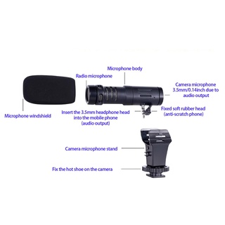 MIC-06 Camera Microphone 3 5mm/0 14inch Video Microphone 0 5mA Interview Microphone Efficient Portable Microphone ELEN