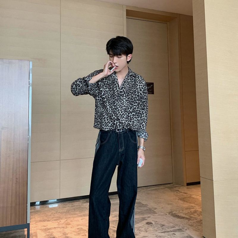 Áo Sơ Mi Hàn Quốc Nam Nữ Hoạ Tiết Da Báo Bad Boy