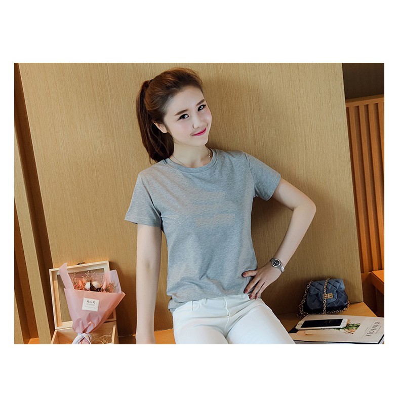 ÁO THUN NỮ TRƠN MÀU XÁM