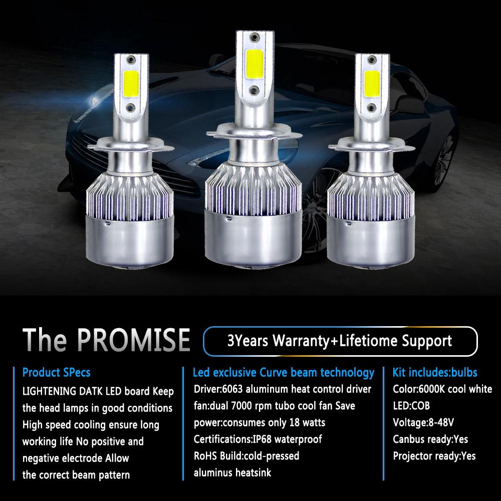 Đèn pha bóng LED C6 H7 dành cho xe ô tô