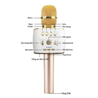 Micro Karaoke Kiêm Loa Bluetooth iCore IC-M9, âm thanh sống động, bắt sóng cực tốt