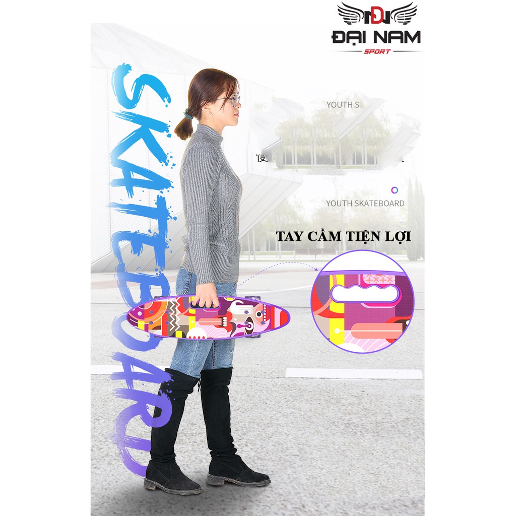 Ván Trượt Skatebroad Penny Có Tay Cầm Bánh Xe Có Đèn LED Phát Sáng Trẻ Em Và Người Lớn