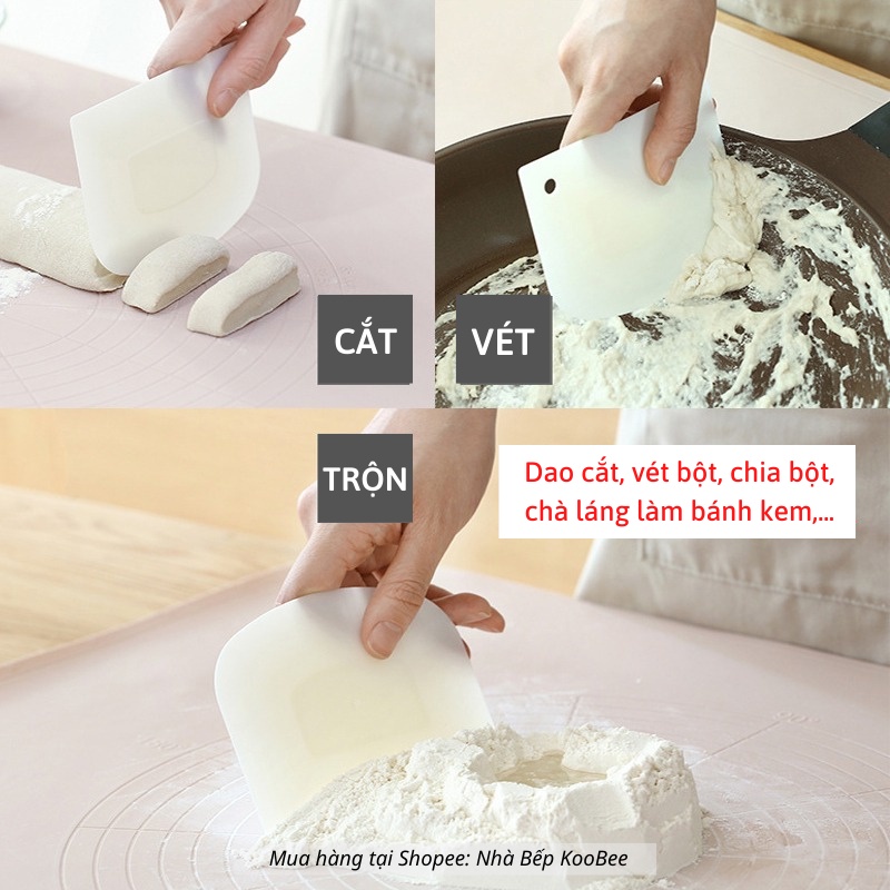 Bộ 3 dụng cụ cắt bột + tạo vân bánh đa năng tiện dụng KOOBEE  - Phụ kiện làm bánh