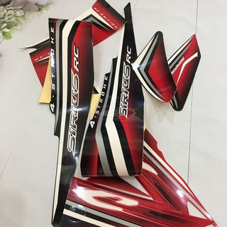 Bộ tem xe Sirius RC đỏ đen (Tem 3 lớp)