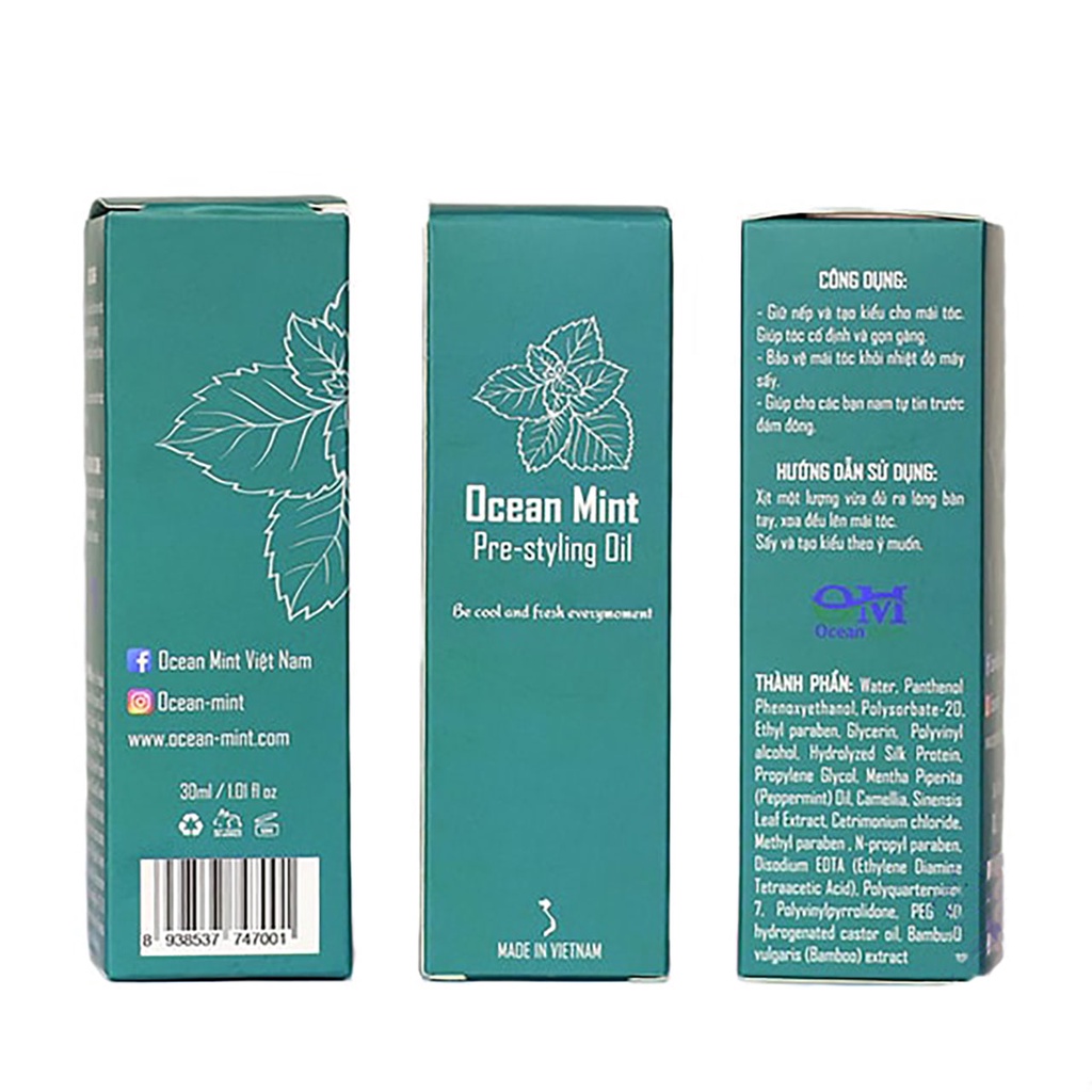 [Full Size] Xịt tạo phồng tóc Ocean Mint Pre Styling Oil 30ml - 100ml