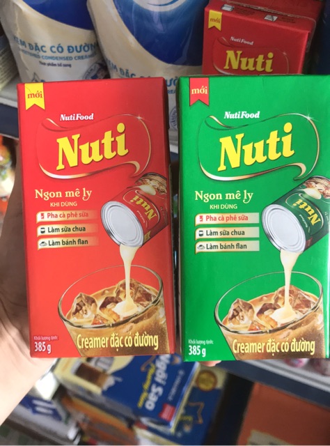 Sữa đặc hộp giấy có đường Nuti 385g