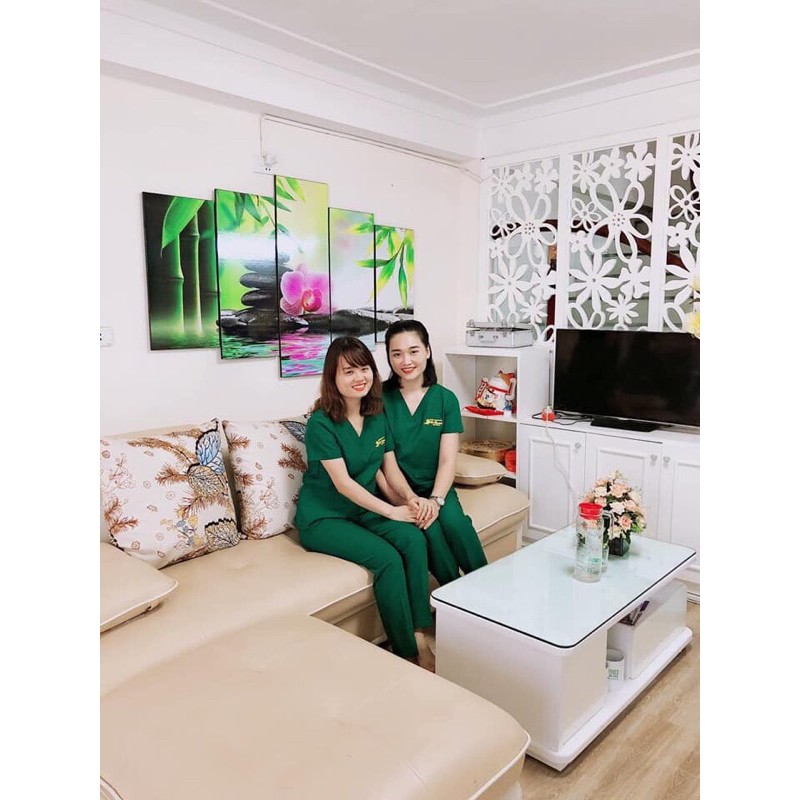 Bộ phẫu thuật , tiểu phẫu spa  chất vải đẹp co dãn