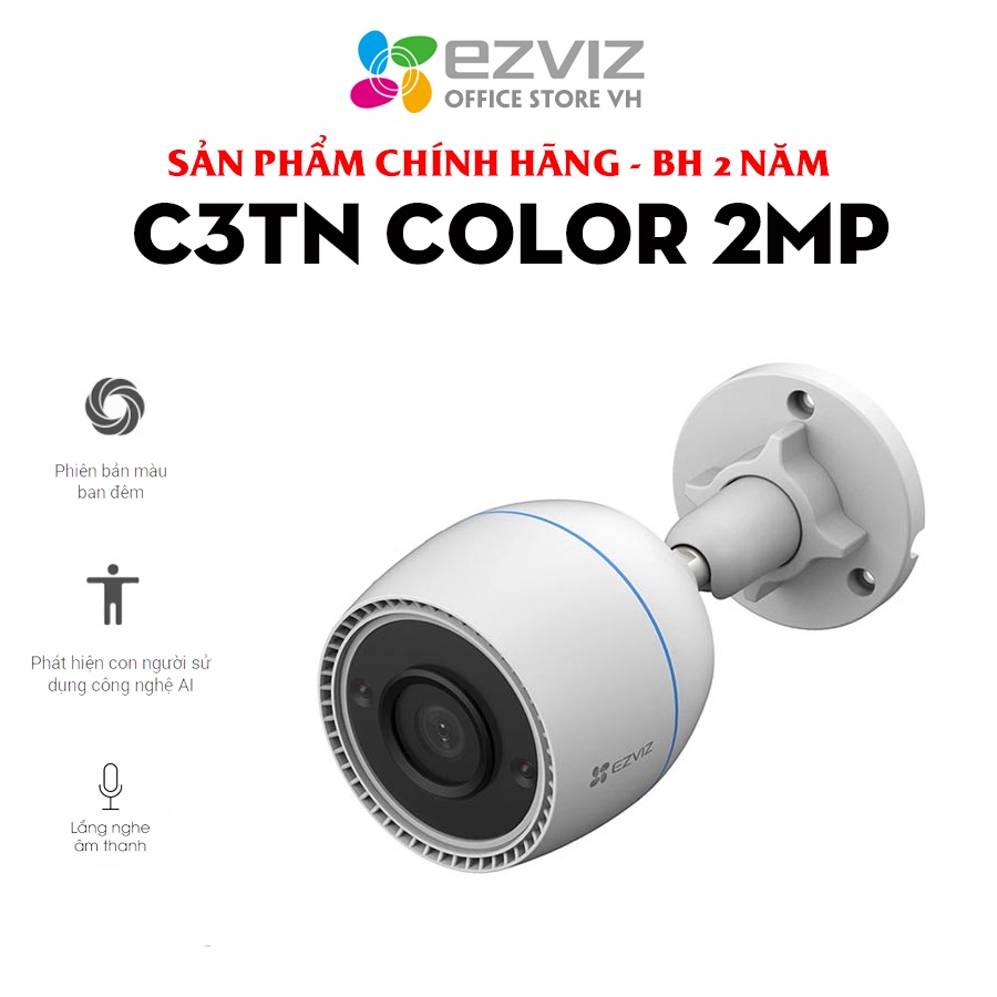 [MUA 2 TẶNG 1 QUÀ EZVIZ] Camera EZVIZ C3TN ngoài trời 2M Color có màu ban đêm giá rẻ H265 OutPro mới 2022