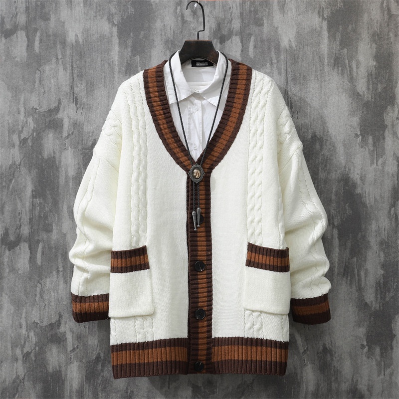 Áo Khoác Cardigan Dệt Kim Dáng Rộng Phong Cách Nhật Bản Thời Trang Thu Đông Dành Cho Nam TF1 2021