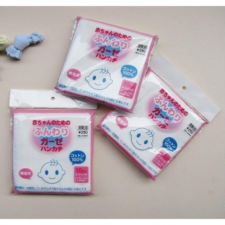 Khăn xô cho bé, Set 10 khăn xô trơn xuất Nhật, kích thước 30x30cm