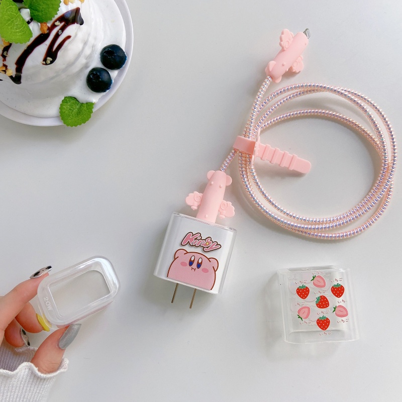 Vỏ bảo vệ dây cáp sạc nhanh USB Sanrio hình trái cây dễ thương cho IPHONE 18W 20W