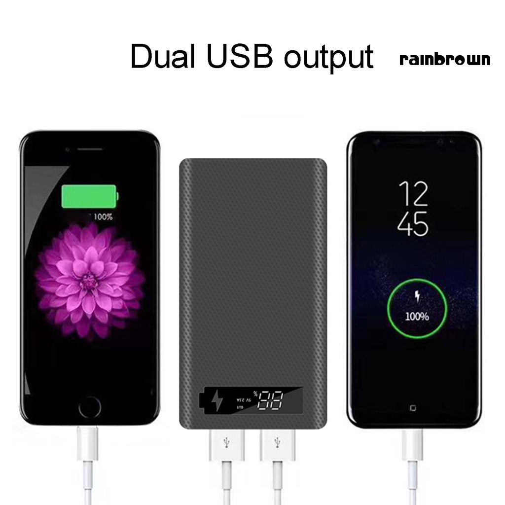 Vỏ Pin Sạc Dự Phòng M6 Micro Usb Type-C 18650 Có Màn Hình Lcd Led Tiện Dụng