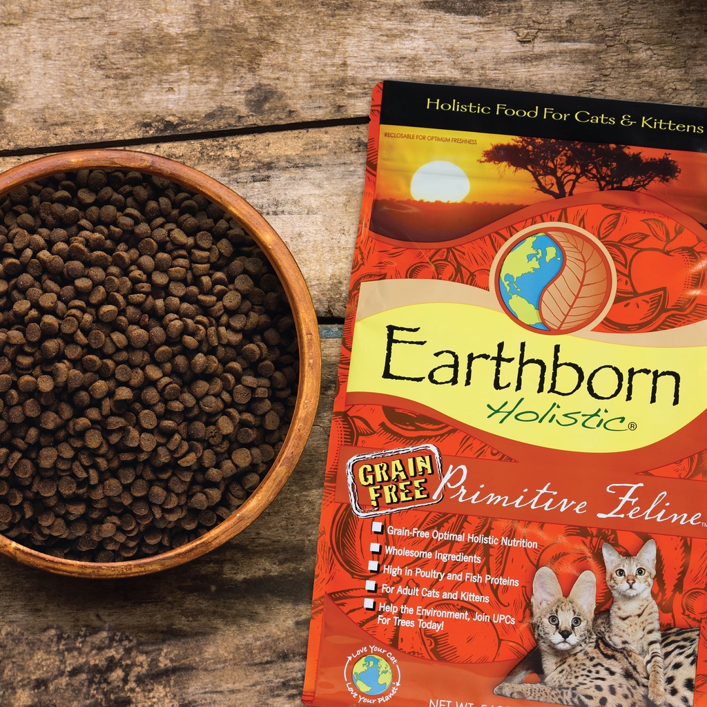 [DINH DƯỠNG CAO] BỊCH 50G hạt cho mèo EARTHBORN Primitive Feline vị Gà, Cá Hồi &amp; Cá Trích