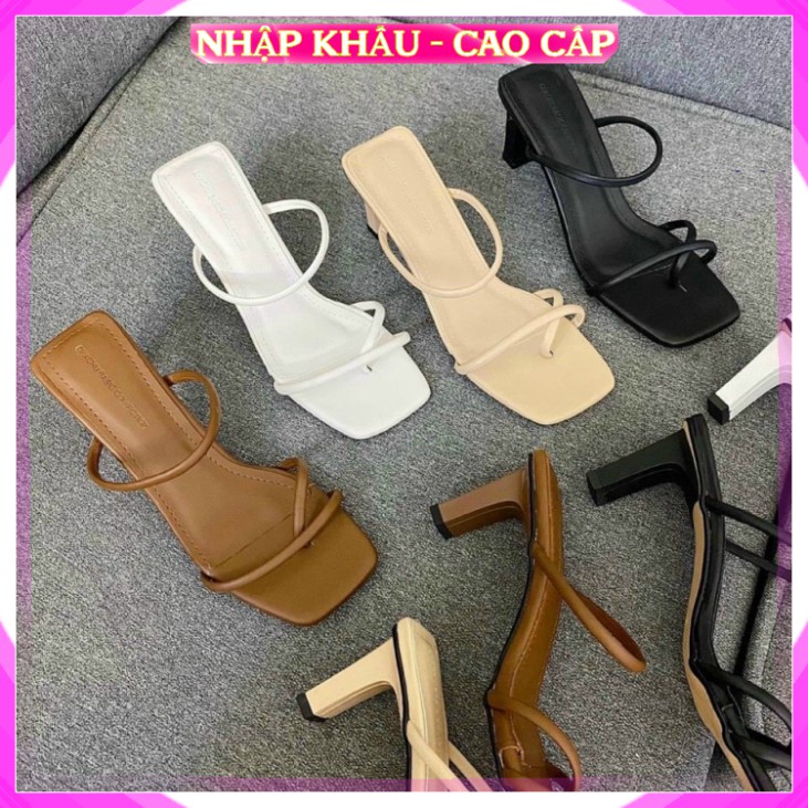 Dép Guốc nữ quai mảnh xỏ ngón tôn dáng ôm chân mũi vuông 5p CG-0528