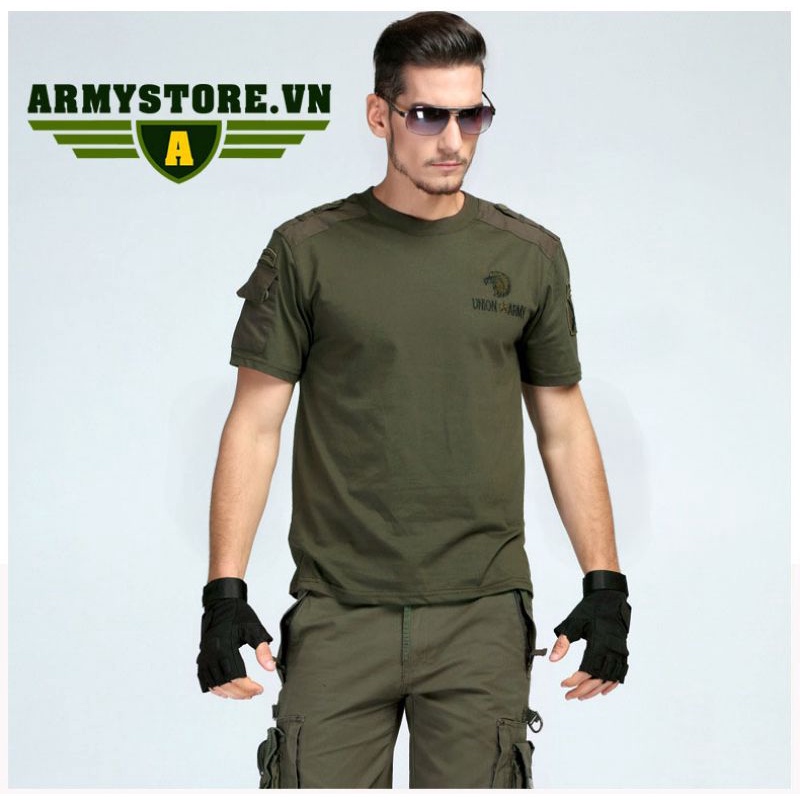 Áo thun lính nam, Áo phông nam cộc tay thời trang lính Army ARM-816 (Xanh lính)