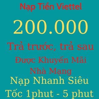 Thẻ Cào Viettel 200k Xong Nhanh  – Shop DoanhNgoc90