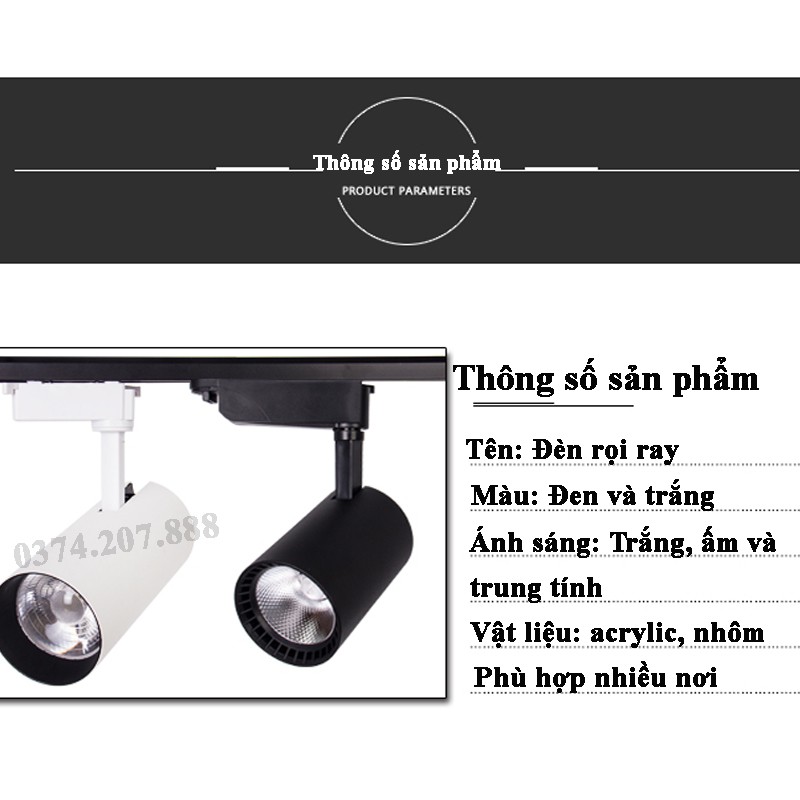 Đèn Rọi Ray COB 12W Siêu Sáng LUX Có 3 Màu Ánh Sáng ĐÈN THẮNG DUY